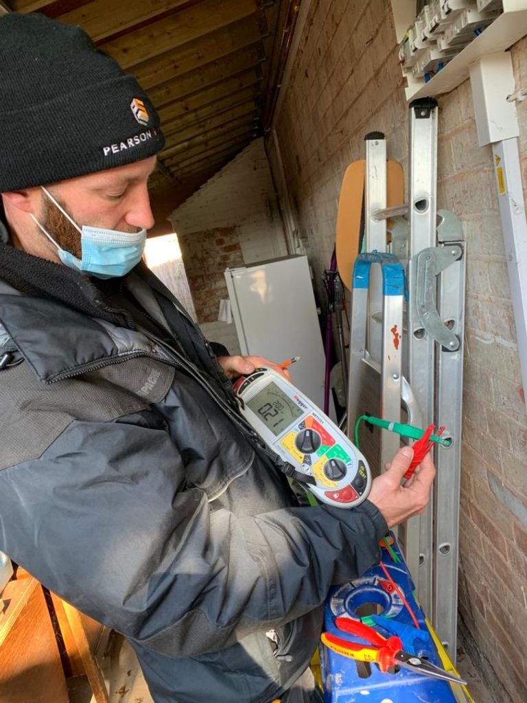 electrician running tests